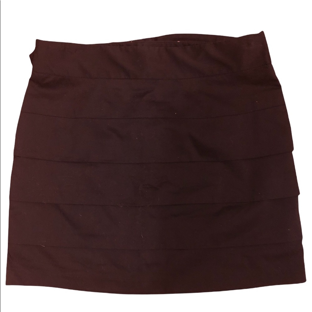 Black Layered Mini Skirt with Bow on the Back